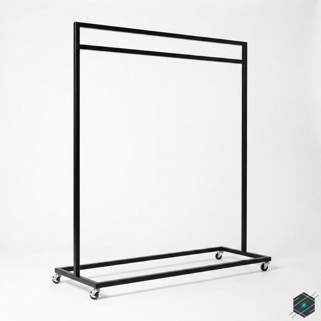 Exhibidor Central de Ropa Móvil de Metal