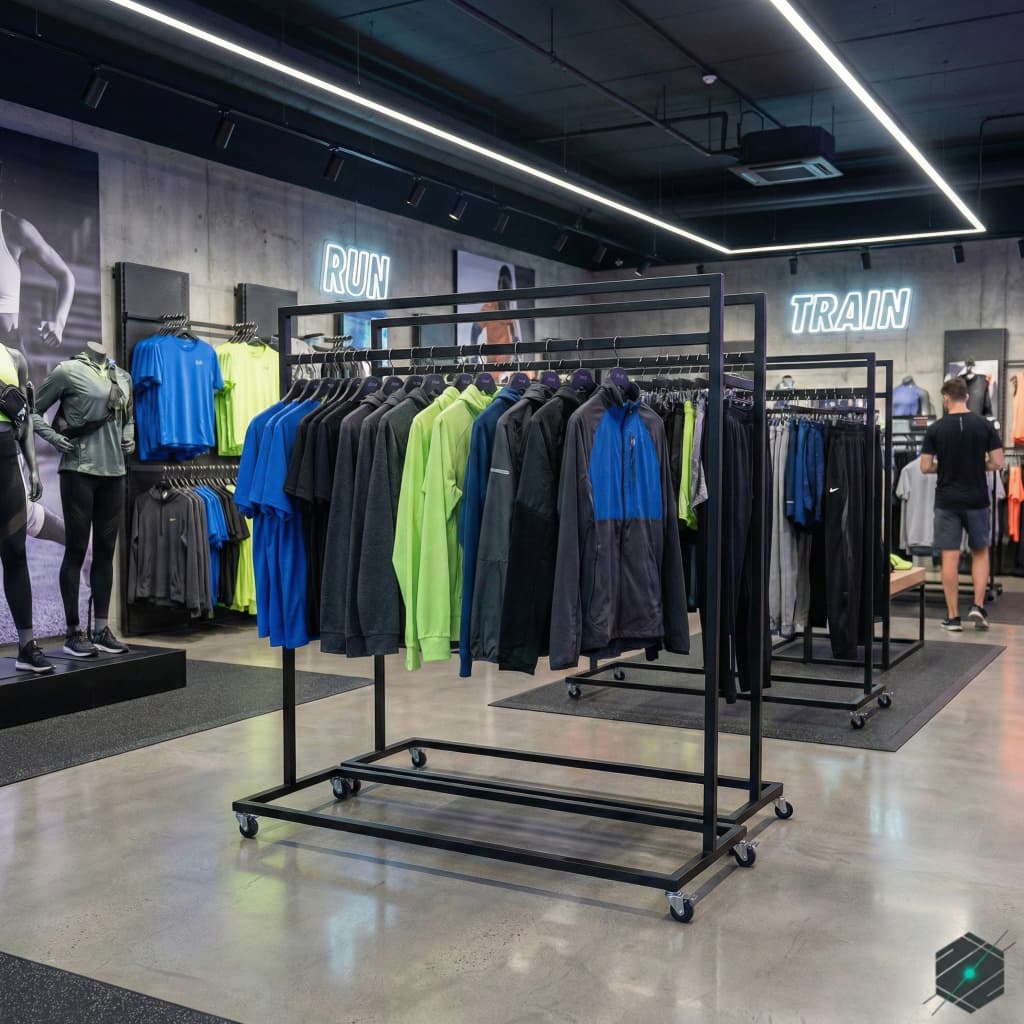 Exhibidor Central de Ropa Móvil de Metal - View 2