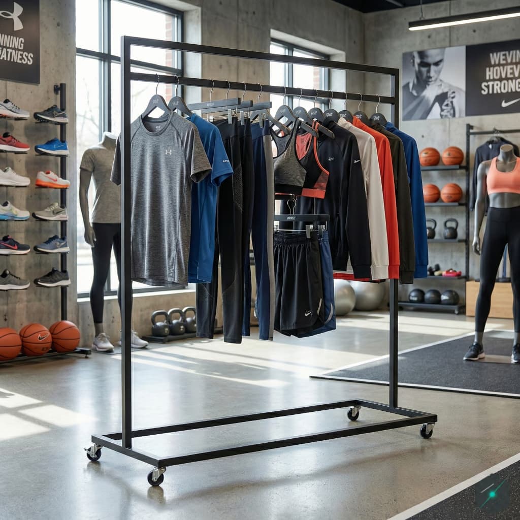 Exhibidor Central de Ropa Móvil de Metal - View 3