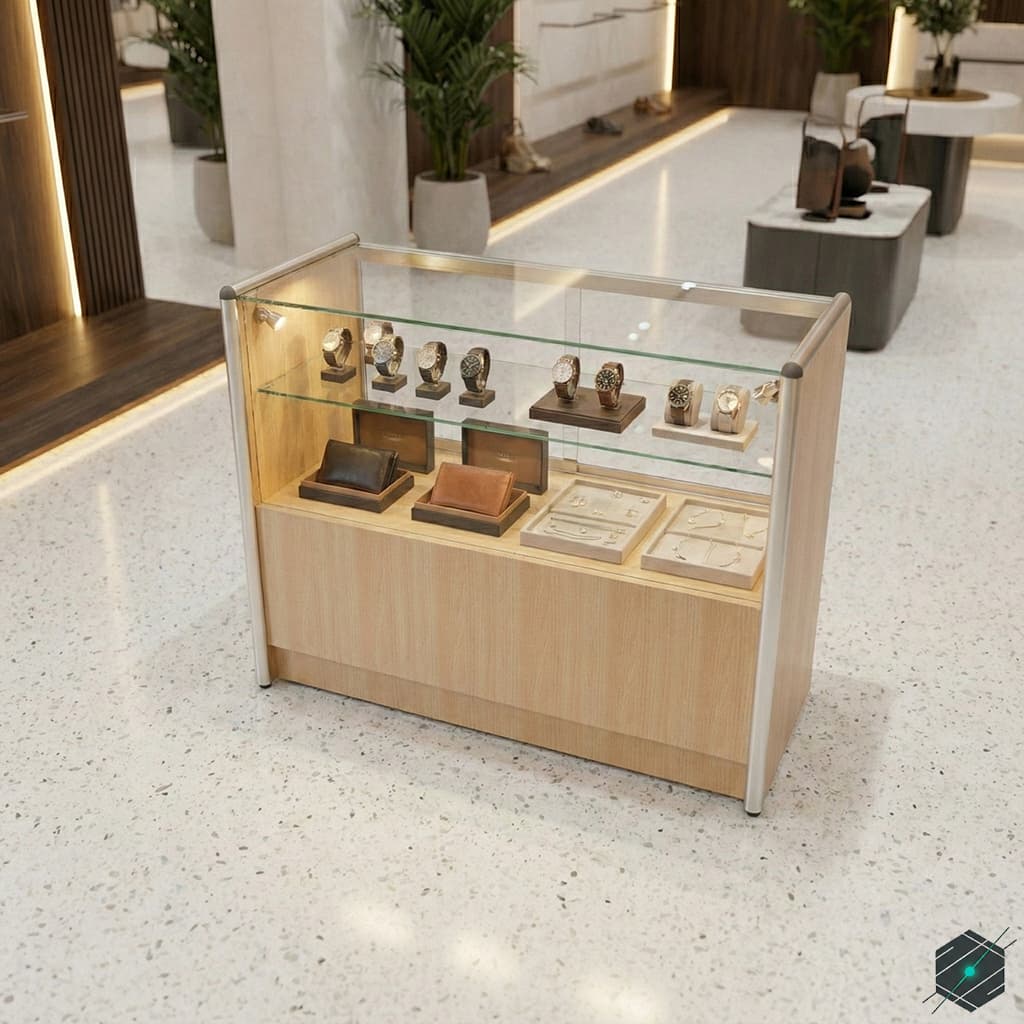 Vitrina Mostrador Comercial con Exhibidor de Vidrio y Almacenaje - View 2