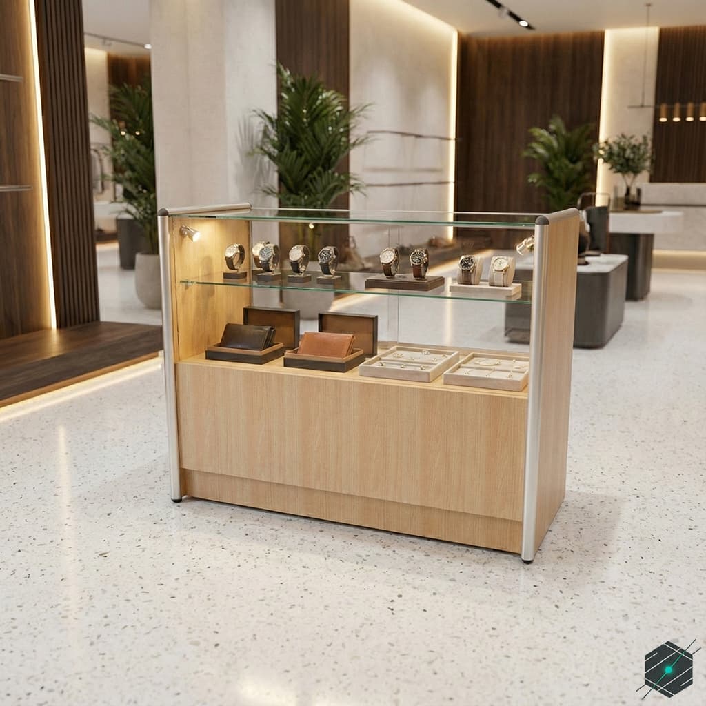 Vitrina Mostrador Comercial con Exhibidor de Vidrio y Almacenaje - View 3